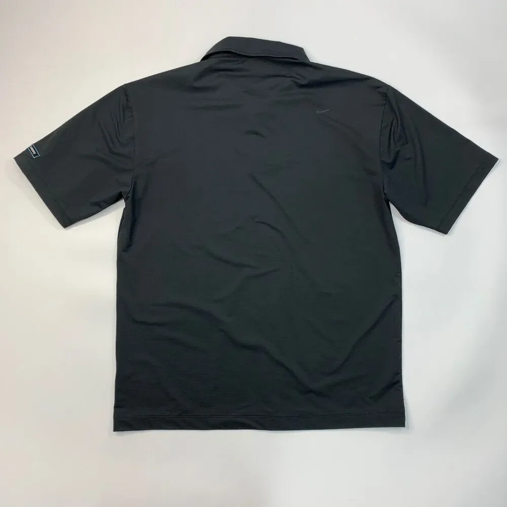 Nike Polo Shirt Mens L Large‎ Black Elite Series Ottoman Bonded Performance Golf